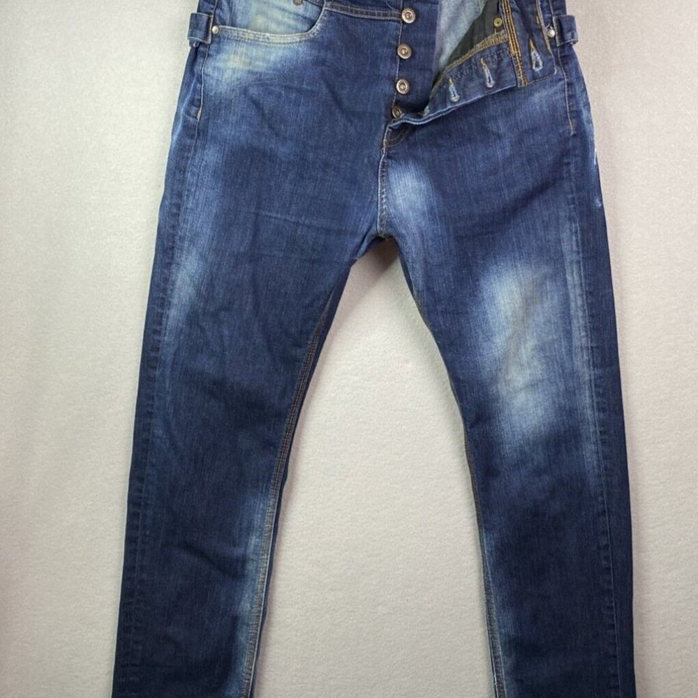 Unique Pull & Bear Mens Sicko Jeans 30 x 28 Handcrafted Denim Button‎ Fly Slim